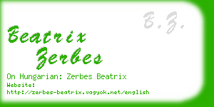 beatrix zerbes business card